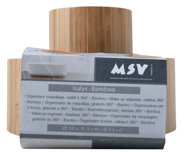 Natúr színű forgó bambusz fürdőszobai rendszerező kozmetikumokhoz Isalys – MSV