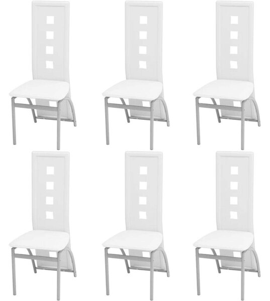 Modern Fehér Műbőr Étkezőszék - 6 db