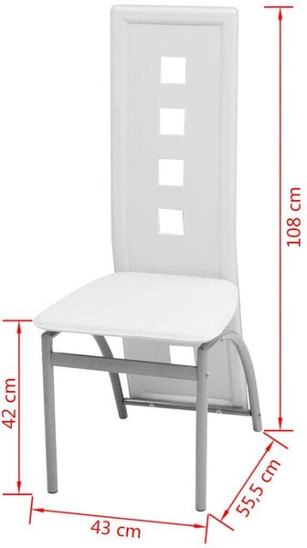 Modern Fehér Műbőr Étkezőszék - 6 db