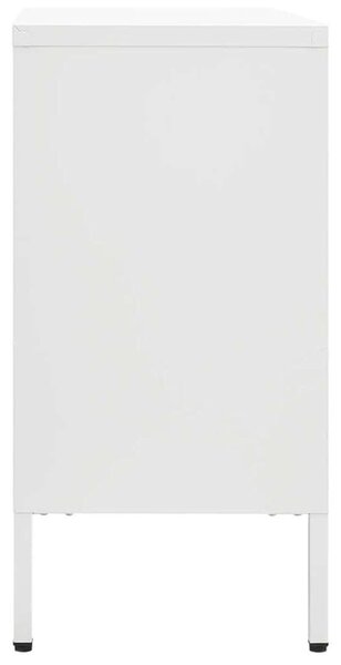 Modern Fehér Acél Tálalószekrény - 105x35x70 cm