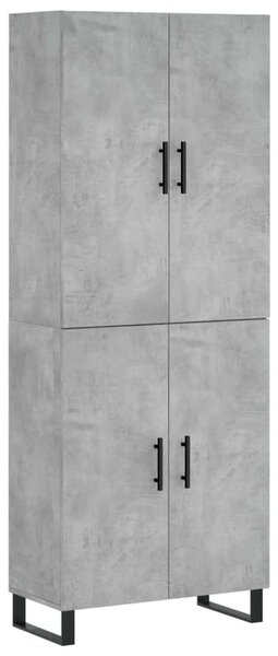 Modern Magas Szekrény - Beton Szürke - 180 cm