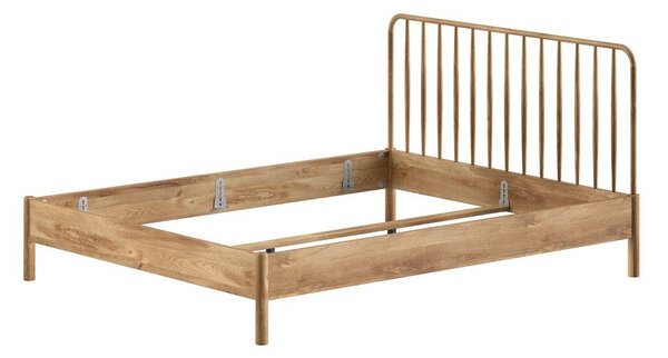 Natúr színű tölgyfa franciaágy ágyrács nélkül 160x200 cm Olive Spindle – Vipack