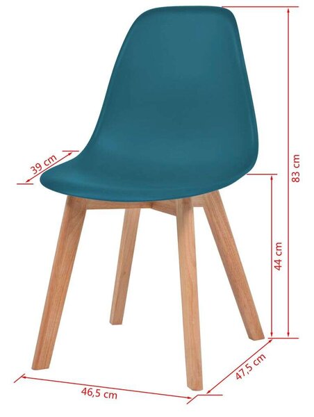 Modern Étkezőszék - 4 db - Türkizkék - Műanyag