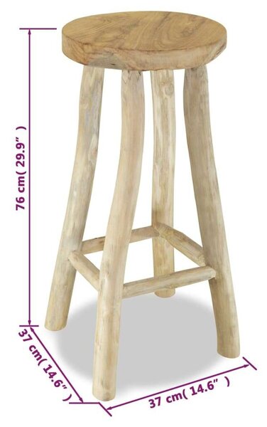 Teakfa Bárszék - Rusztikus - 76cm