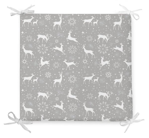 Snowflakes and Deer karácsonyi pamutkeverék székpárna, 42 x 42 cm - Minimalist Cushion Covers