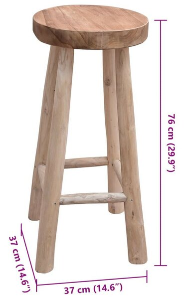 Teakfa Bárszék - Rusztikus - 76cm