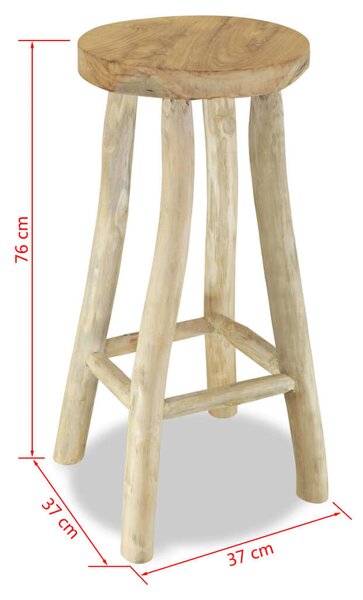 Teakfa Bárszék - Rusztikus - 76cm