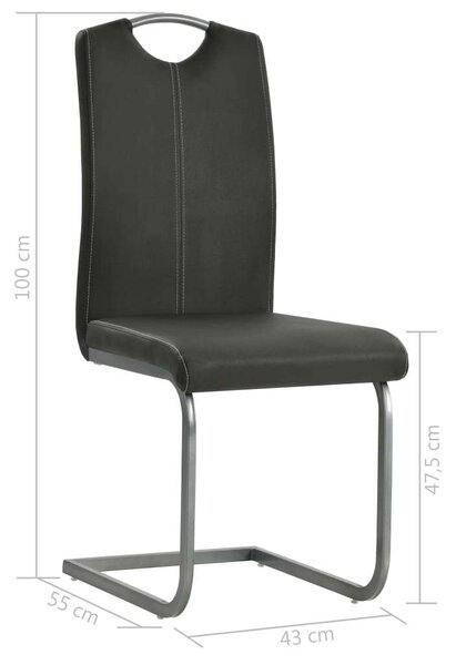 Elegáns Szürke Műbőr Étkezőszék - 4 db