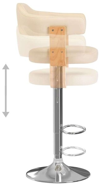 Elegáns Krémszín Bárszékek - Magasságállítható, Forgatható - 2 db