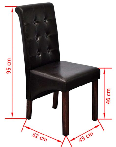 Elegáns Barna Műbőr Étkezőszék - 2 db