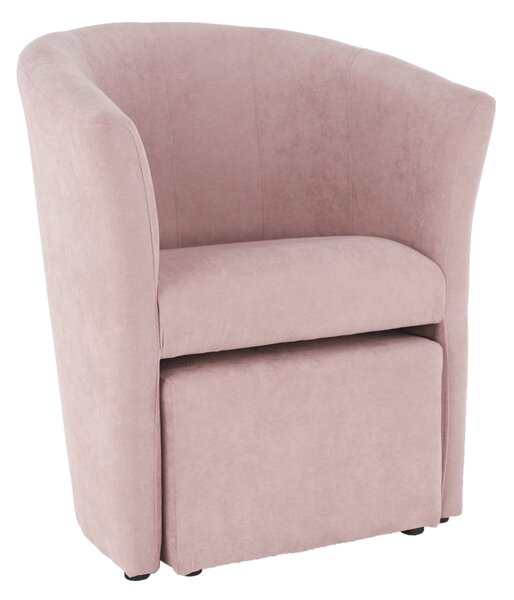 KONDELA Klub fotel puffal, rózsaszín, ROSE