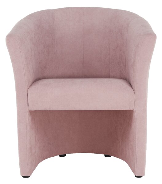 KONDELA Klub fotel puffal, rózsaszín, ROSE