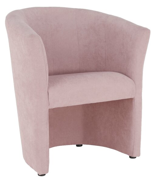KONDELA Klub fotel puffal, rózsaszín, ROSE