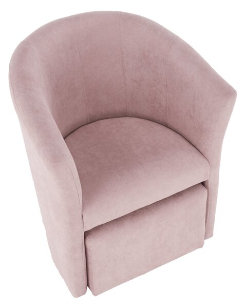 KONDELA Klub fotel puffal, rózsaszín, ROSE