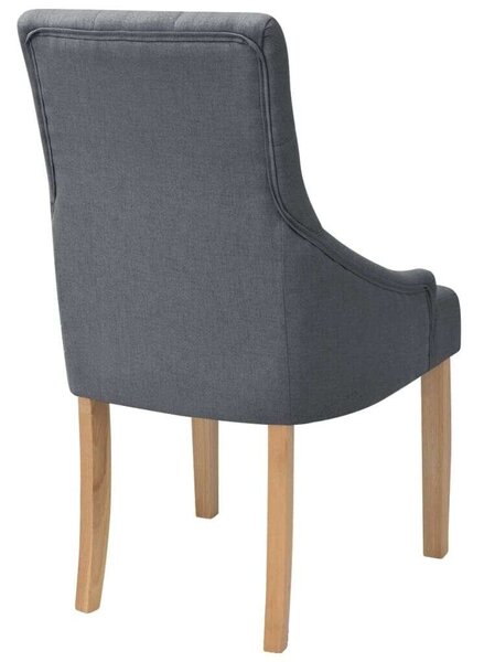 Elegáns Sötétszürke Szövet Étkezőszékek - 4 db - Tölgyfa Lábak