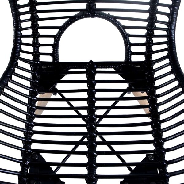 Rattan Étkezőszék - Fekete - 2 db-os szett