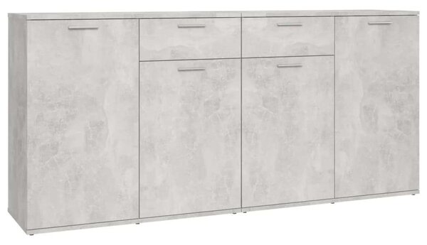 Betonszürke forgácslap tálalószekrény 160 x 36 x 75 cm