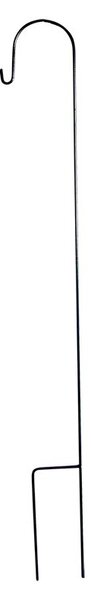Leszúrható fém akasztó, fekete, 140 cm