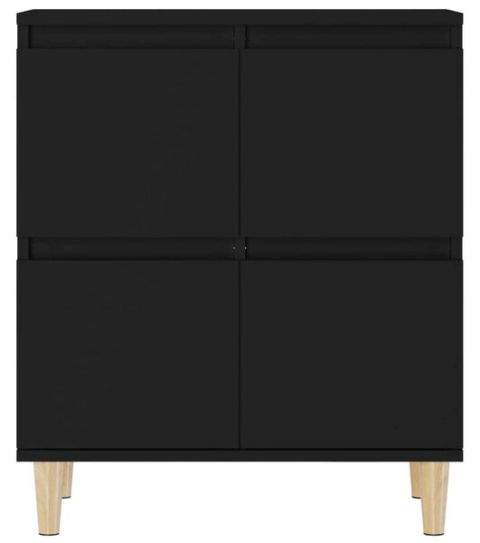 VIDAXL - Fekete Fa Tálalószekrény - 2 db - 60x35x70 cm