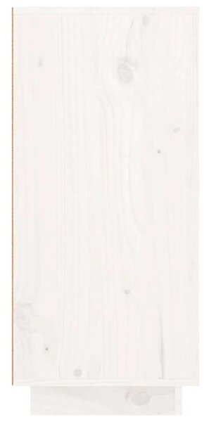 VIDAXL - Fehér Tömör Fenyőfa Tálalószekrény - 111x34x75 cm