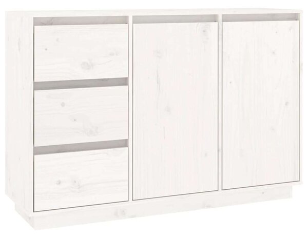 VIDAXL - Fehér Tömör Fenyőfa Tálalószekrény - 111x34x75 cm