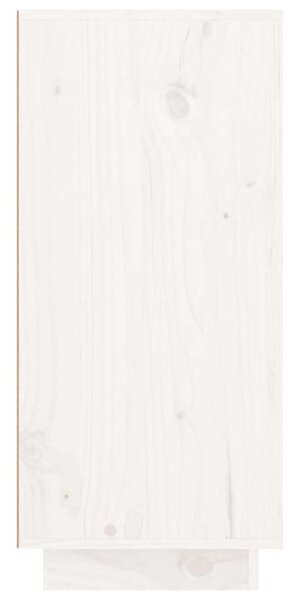 VIDAXL - Fehér Tömör Fenyőfa Tálalószekrény - 111x34x75 cm