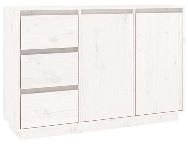 VIDAXL - Fehér Tömör Fenyőfa Tálalószekrény - 111x34x75 cm