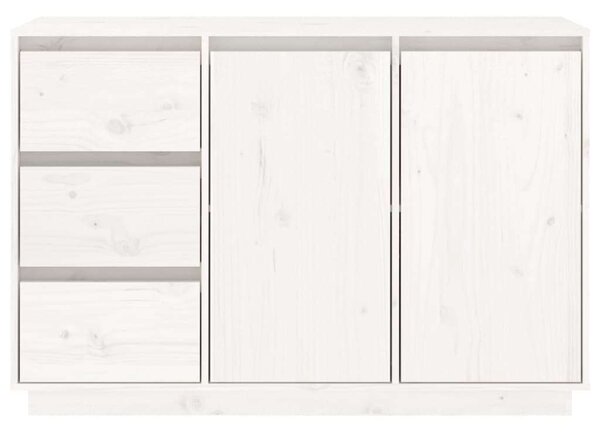 VIDAXL - Fehér Tömör Fenyőfa Tálalószekrény - 111x34x75 cm