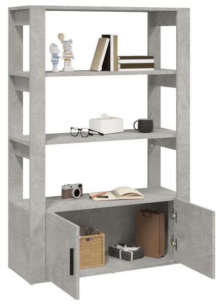 Betonszürke szerelt fa tálalószekrény 80x30x119,5 cm