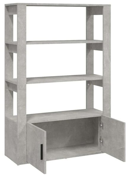 Betonszürke szerelt fa tálalószekrény 80x30x119,5 cm