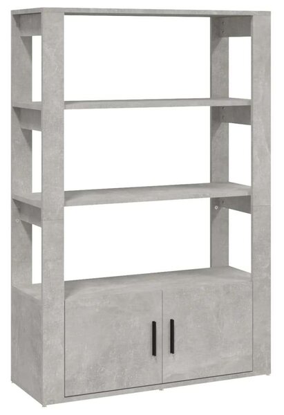 Betonszürke szerelt fa tálalószekrény 80x30x119,5 cm