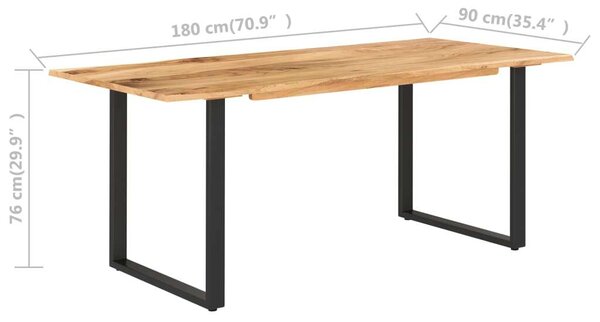 Akácfa Étkezőasztal - Rusztikus - 180x90x76 cm