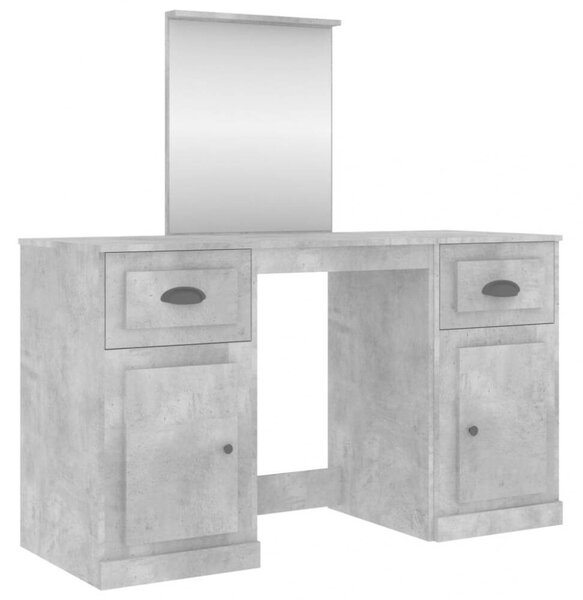 VidaXL Sminkasztal Tükörrel - Beton Szürke - 130x50x132,5cm