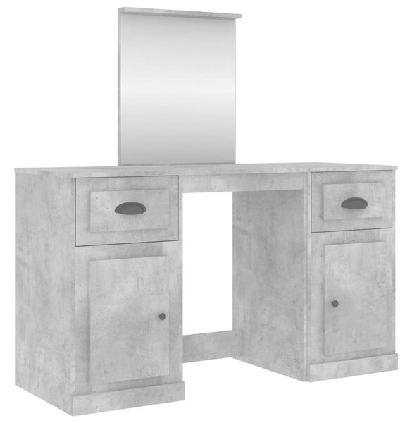 VidaXL Sminkasztal Tükörrel - Beton Szürke - 130x50x132,5cm
