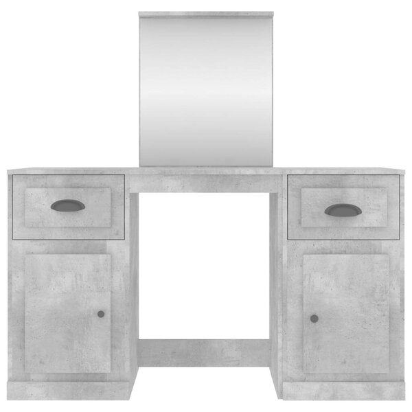 VidaXL Sminkasztal Tükörrel - Beton Szürke - 130x50x132,5cm