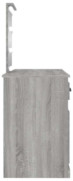 VidaXL LED-es Sminkasztal - Sonoma Szürke - 130x50x132,5cm