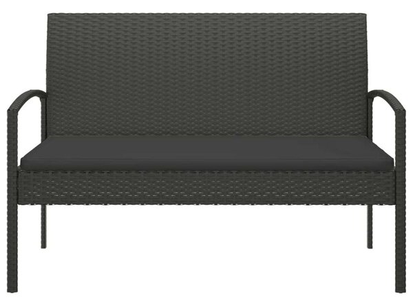 VidaXL fekete polyrattan kerti pad párnával 105 cm