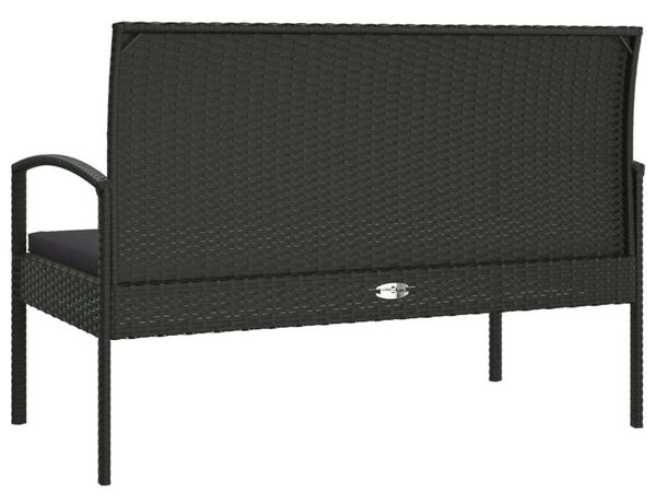 VidaXL fekete polyrattan kerti pad párnával 105 cm