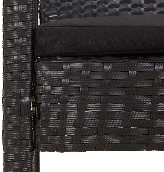 VidaXL fekete polyrattan kerti pad párnával 105 cm