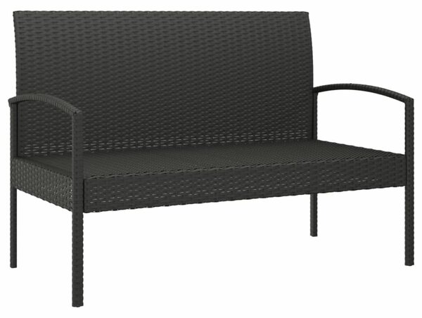 VidaXL fekete polyrattan kerti pad párnával 105 cm