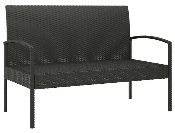 VidaXL fekete polyrattan kerti pad párnával 105 cm