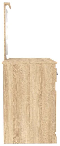VidaXL LED-es Sminkasztal - Sonoma Tölgy - 90x50x132,5 cm