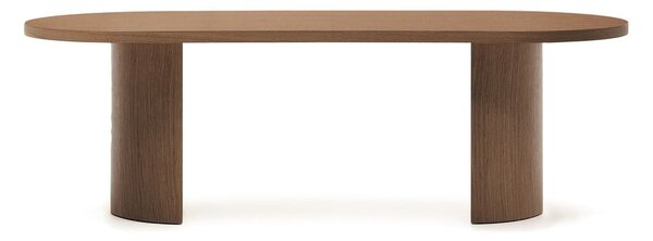 Kerek étkezőasztal diófa dekoros asztallappal 100x240 cm Nealy – Kave Home