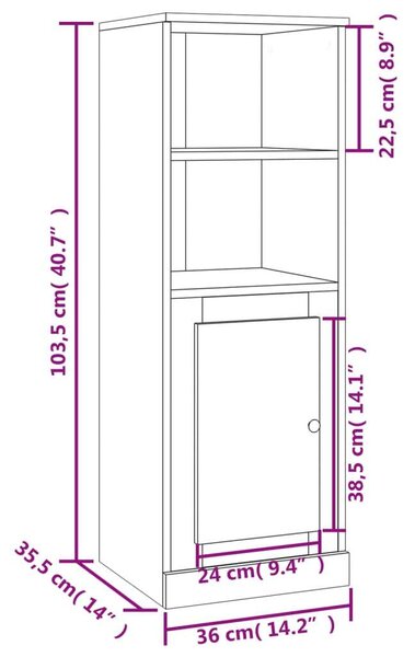 VidaXL betonszürke szerelt fa magasszekrény 36x35,5x103,5 cm