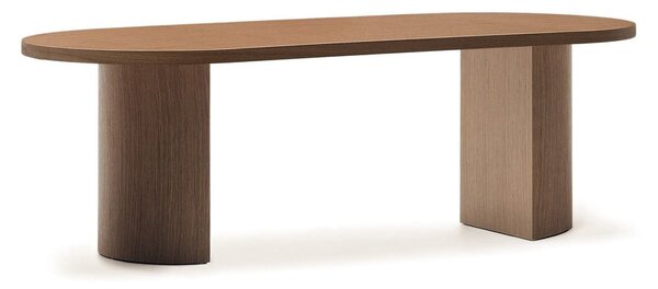 Kerek étkezőasztal diófa dekoros asztallappal 100x240 cm Nealy – Kave Home