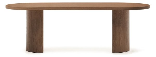 Kerek étkezőasztal diófa dekoros asztallappal 100x240 cm Nealy – Kave Home