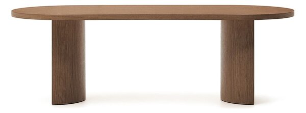Kerek étkezőasztal diófa dekoros asztallappal 100x240 cm Nealy – Kave Home