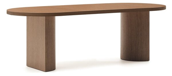 Kerek étkezőasztal diófa dekoros asztallappal 100x240 cm Nealy – Kave Home