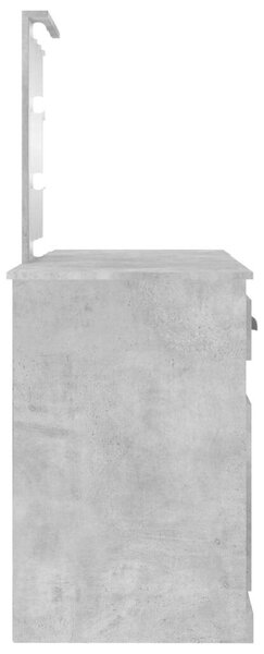 LED-es Sminkasztal - Beton Szürke - 130x50x132,5cm