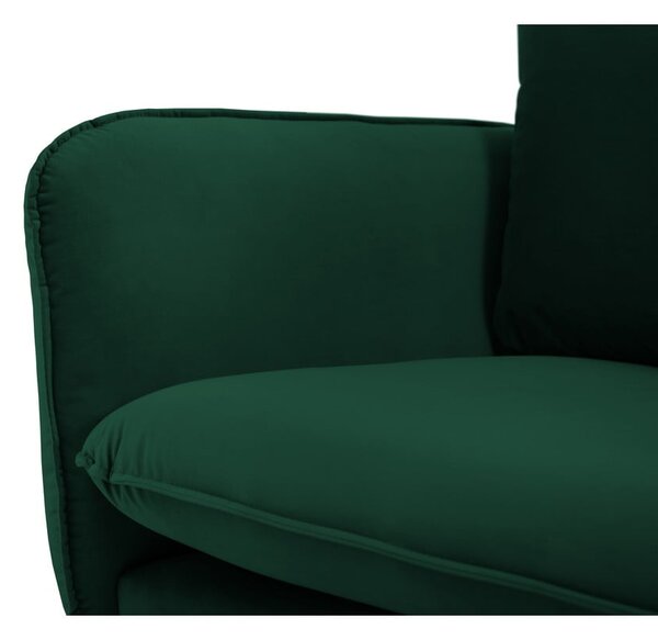Sötétzöld bársony kanapé 160 cm Vienna – Cosmopolitan Design